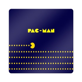 Магнит виниловый Квадрат с принтом PAC-MAN в Курске, полимерный материал с магнитным слоем | размер 9*9 см, закругленные углы | 1980 | game | ghostbusters | pac man | игра | монстры | охотники за привидениями | пэкмен | уровень | ход