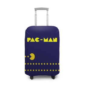 Чехол для чемодана 3D с принтом PAC-MAN в Курске, 86% полиэфир, 14% спандекс | двустороннее нанесение принта, прорези для ручек и колес | 1980 | game | ghostbusters | pac man | игра | монстры | охотники за привидениями | пэкмен | уровень | ход