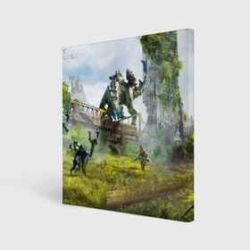 Холст квадратный с принтом HORIZON ZERO DAWN 2020 в Курске, 100% ПВХ |  | aloy | antasy girl | art | artwork | digital art | fantasy | horizon | horizon: zero dawn | landscape | tallneck | warrior fantasy | weapon | zero dawn