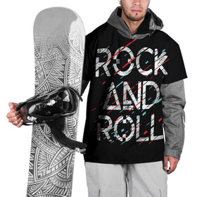 Накидка на куртку 3D с принтом Rock And Roll в Курске, 100% полиэстер |  | модный | музыка | надписи | надпись | песня | рок н ролл | символы | сообщение | танец | текст | фраза | цитаты | черный