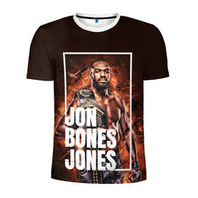 Мужская футболка 3D спортивная с принтом Jon Jones в Курске, 100% полиэстер с улучшенными характеристиками | приталенный силуэт, круглая горловина, широкие плечи, сужается к линии бедра | Тематика изображения на принте: bones jones | jon bones jones | jon jones | jonny bones | jonnybones | mma | ufc | джон джонс | мма
