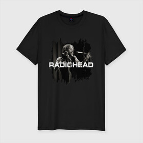 Мужская футболка хлопок Slim с принтом Radiohead в Курске, 92% хлопок, 8% лайкра | приталенный силуэт, круглый вырез ворота, длина до линии бедра, короткий рукав | Тематика изображения на принте: radiohead | thomas edward yorke | альтернативный рок | арт рок | джонни гринвуд | инди рок | колин гринвуд | том йорк | фил селуэй | эд о’брайен | экспериментальный рок | электронная музыка