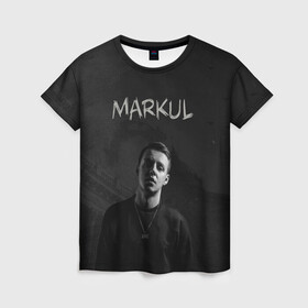 Женская футболка 3D с принтом MARKUL в Курске, 100% полиэфир ( синтетическое хлопкоподобное полотно) | прямой крой, круглый вырез горловины, длина до линии бедер | depression | gang | great | green | markul | park | маркул