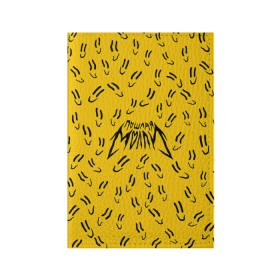 Обложка для паспорта матовая кожа с принтом Пошлая Молли Смайлики в Курске, натуральная матовая кожа | размер 19,3 х 13,7 см; прозрачные пластиковые крепления | pop | punk | rock | желтый | лого | панк | паттерн | поп | рок | смайл | смайлик