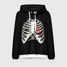Мужская толстовка 3D с принтом My Heart в Курске, 100% полиэстер | двухслойный капюшон со шнурком для регулировки, мягкие манжеты на рукавах и по низу толстовки, спереди карман-кенгуру с мягким внутренним слоем. | bone | bones | chest | heart | hearts | love | organ | organs | ribs | skeleton | x ray | грудная клетка | кости | кость | орган | органы | ребра | рентген | сердца | сердце | скелет
