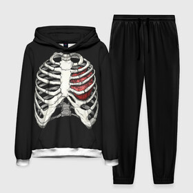 Мужской костюм 3D (с толстовкой) с принтом My Heart в Курске,  |  | bone | bones | chest | heart | hearts | love | organ | organs | ribs | skeleton | x ray | грудная клетка | кости | кость | орган | органы | ребра | рентген | сердца | сердце | скелет