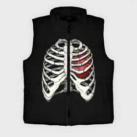 Мужской жилет утепленный 3D с принтом My Heart в Курске,  |  | bone | bones | chest | heart | hearts | love | organ | organs | ribs | skeleton | x ray | грудная клетка | кости | кость | орган | органы | ребра | рентген | сердца | сердце | скелет