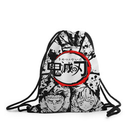 Рюкзак-мешок 3D с принтом KIMETSU NO YAIBA в Курске, 100% полиэстер | плотность ткани — 200 г/м2, размер — 35 х 45 см; лямки — толстые шнурки, застежка на шнуровке, без карманов и подкладки | demon slayer | kimetsu no yaiba | nezuko | shinobu | slayer | tanjiro | zenitsu | гию томиока | зенитцу | иноске хашибира | клинок рассекающий демонов | незуко | танджиро | шинобу кочо