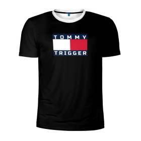 Мужская футболка 3D спортивная с принтом Tommy Hilfiger, tommy trigger в Курске, 100% полиэстер с улучшенными характеристиками | приталенный силуэт, круглая горловина, широкие плечи, сужается к линии бедра | tommy hilfiger   tommy trigger | одежда hilfiger