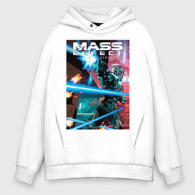 Мужское худи Oversize хлопок с принтом Mass effect в Курске, френч-терри — 70% хлопок, 30% полиэстер. Мягкий теплый начес внутри —100% хлопок | боковые карманы, эластичные манжеты и нижняя кромка, капюшон на магнитной кнопке | game | games | rpg | гаррус вакариан | масс эффект | турианец | шепард