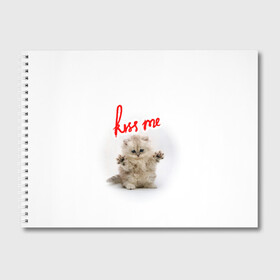 Альбом для рисования с принтом Kiss me cat в Курске, 100% бумага
 | матовая бумага, плотность 200 мг. | Тематика изображения на принте: cat | kiss | me | детей | для | интересная | киса | киска | коллаж | кот | котенок | котик | котоколлаж | кошак | кошечка | кошка | любимка | много | мультик | мультфильм | мур | поцелуй | прикольная | разноцветный