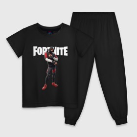Детская пижама хлопок с принтом FORTNITE IKONIK в Курске, 100% хлопок |  брюки и футболка прямого кроя, без карманов, на брюках мягкая резинка на поясе и по низу штанин
 | Тематика изображения на принте: fortnite | fortnite 2 | fortnite x | ikonik | marshmello | ninja | ninja streamer | иконик | маршмелло | ниндзя | фортнайт | фортнайт 2 | фортнайт глава 2