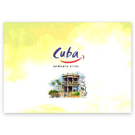 Поздравительная открытка с принтом Куба в Курске, 100% бумага | плотность бумаги 280 г/м2, матовая, на обратной стороне линовка и место для марки
 | Тематика изображения на принте: cuba | карибы | куба | лето | пальмы | путешествия | солнце | туризм