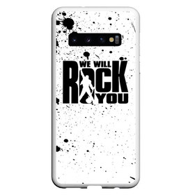 Чехол для Samsung Galaxy S10 с принтом Queen - We Will Rock You в Курске, Силикон | Область печати: задняя сторона чехла, без боковых панелей | Тематика изображения на принте: freddie mercury | paul | queen | quen | богемская рапсодия | брайан мэй | глэм | группа | джон дикон | квин | королева | куин | меркури | меркьюри | музыкант | мэркури | певец | песня | поп | роджер тейлор | рок