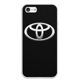 Чехол для iPhone 5/5S матовый с принтом Toyota carbon в Курске, Силикон | Область печати: задняя сторона чехла, без боковых панелей | Тематика изображения на принте: 2020 | alphard | auto | camry | corolla | highlander | hilux | land cruiser 200 | prado | rav4 | sport | supra | toyota | tundra | авто | автомобиль | автомобильные | альфард | бренд | камри | марка | машины | спорт | тойота