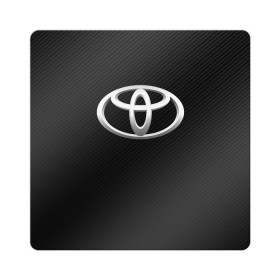 Магнит виниловый Квадрат с принтом Toyota carbon в Курске, полимерный материал с магнитным слоем | размер 9*9 см, закругленные углы | 2020 | alphard | auto | camry | corolla | highlander | hilux | land cruiser 200 | prado | rav4 | sport | supra | toyota | tundra | авто | автомобиль | автомобильные | альфард | бренд | камри | марка | машины | спорт | тойота