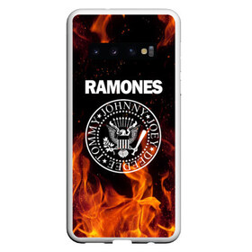 Чехол для Samsung Galaxy S10 с принтом Ramones в Курске, Силикон | Область печати: задняя сторона чехла, без боковых панелей | Тематика изображения на принте: music | ramones | rock | музыка | рамонез | рамонес | рамонс | рок