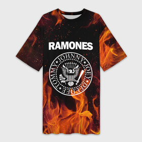 Платье-футболка 3D с принтом Ramones в Курске,  |  | music | ramones | rock | музыка | рамонез | рамонес | рамонс | рок