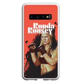 Чехол для Samsung Galaxy S10 с принтом Ronda Rousey в Курске, Силикон | Область печати: задняя сторона чехла, без боковых панелей | Тематика изображения на принте: mma | ronda rousey | rowdy | ufc | мма | ронда роузи