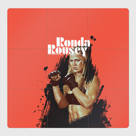 Магнитный плакат 3Х3 с принтом Ronda Rousey в Курске, Полимерный материал с магнитным слоем | 9 деталей размером 9*9 см | Тематика изображения на принте: mma | ronda rousey | rowdy | ufc | мма | ронда роузи