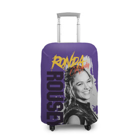 Чехол для чемодана 3D с принтом Ronda Rousey в Курске, 86% полиэфир, 14% спандекс | двустороннее нанесение принта, прорези для ручек и колес | Тематика изображения на принте: mma | ronda rousey | rowdy | ufc | мма | ронда роузи
