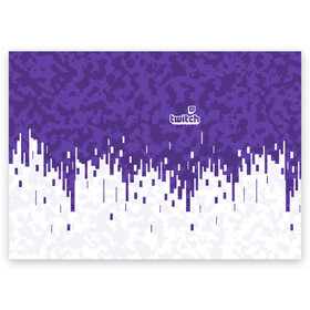 Поздравительная открытка с принтом Twitch в Курске, 100% бумага | плотность бумаги 280 г/м2, матовая, на обратной стороне линовка и место для марки
 | camo | camouflage | game | gamer | twitch | игра | игры | камуфляж | компьютер | стрим | стример | твитч | твич