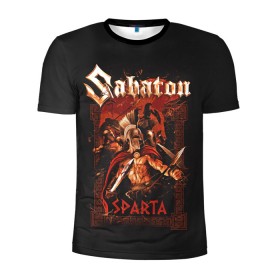 Мужская футболка 3D спортивная с принтом Sabaton - Sparta в Курске, 100% полиэстер с улучшенными характеристиками | приталенный силуэт, круглая горловина, широкие плечи, сужается к линии бедра | battle metal | sabaton | военный рок | йоаким броден | крис рёланд | пар сундстрём | рок | рок группа | хэви метал | шведская группа | шведский рок