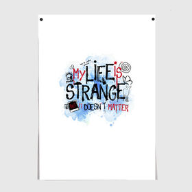 Постер с принтом LIFE IS STRANGE в Курске, 100% бумага
 | бумага, плотность 150 мг. Матовая, но за счет высокого коэффициента гладкости имеет небольшой блеск и дает на свету блики, но в отличии от глянцевой бумаги не покрыта лаком | chloe | life is strange | life is strange 2 | max | игра | лайф ис стрэндж | макс | надпись | хлоя