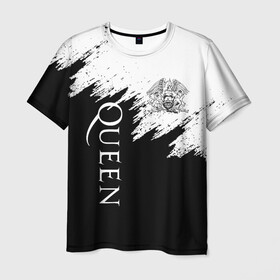 Мужская футболка 3D с принтом QUEEN в Курске, 100% полиэфир | прямой крой, круглый вырез горловины, длина до линии бедер | queen | rock | we will rock you | брайан мэи | группа queen | группа квин | джон дикон | квин | королева | король | роджер тейлор | рок | фредди меркьюри