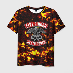 Мужская футболка 3D с принтом Five Finger Death Punch в Курске, 100% полиэфир | прямой крой, круглый вырез горловины, длина до линии бедер | Тематика изображения на принте: 5fdp | death | ffdp | finger | five | five finger death punch | punch | грув метал