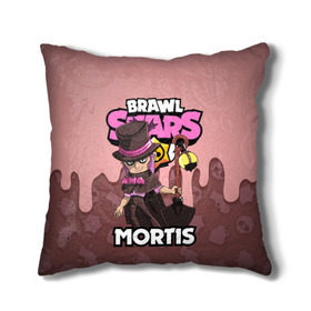 Подушка 3D с принтом BRAWL STARS MORTIS в Курске, наволочка – 100% полиэстер, наполнитель – холлофайбер (легкий наполнитель, не вызывает аллергию). | состоит из подушки и наволочки. Наволочка на молнии, легко снимается для стирки | Тематика изображения на принте: brawl stars | brawl stars mortis | brawler | mortis | бравл старз | бравлер | мортис