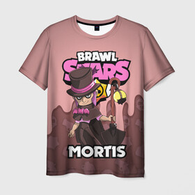 Мужская футболка 3D с принтом BRAWL STARS MORTIS в Курске, 100% полиэфир | прямой крой, круглый вырез горловины, длина до линии бедер | brawl stars | brawl stars mortis | brawler | mortis | бравл старз | бравлер | мортис