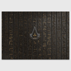 Поздравительная открытка с принтом Assassins Creed в Курске, 100% бумага | плотность бумаги 280 г/м2, матовая, на обратной стороне линовка и место для марки
 | Тематика изображения на принте: 20 | ассасин | древний египет | игра | иероглифы | кредо | кредо асасинов | кредо ассасинов