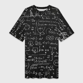 Платье-футболка 3D с принтом Математические формулы в Курске,  |  | formula | math | school | алгебра | математика | матеша | предметы | теорема | универ | физика | формула | школа