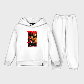 Детский костюм хлопок Oversize с принтом TYSON в Курске,  |  | art | box | fighter | iron | mike tyson | punch | rocky | sport | арт | боец | бокс | железный | й | канаты | майк тайсон | парню | перчатки | прикольная | ринг | рокки | спорт | тайсон | удар | человек | чемпион