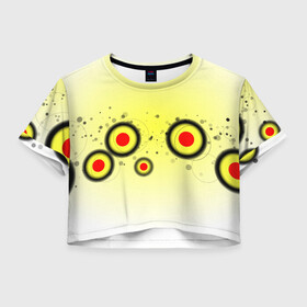 Женская футболка Crop-top 3D с принтом Молекулы в Курске, 100% полиэстер | круглая горловина, длина футболки до линии талии, рукава с отворотами | abstract | background | patter | абстракт | абстрактный | био | биология | молекула | молекулы | наука | паттерн | простой | текстура | текстуры | физика | фон | цветной | яркий