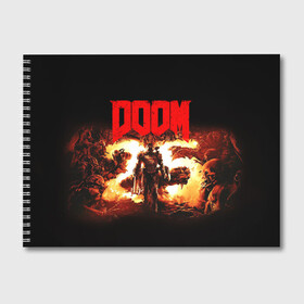 Альбом для рисования с принтом DOOM 25 years в Курске, 100% бумага
 | матовая бумага, плотность 200 мг. | doom | doom eternal | дум