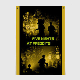 Постер с принтом Five Nights at Freddys в Курске, 100% бумага
 | бумага, плотность 150 мг. Матовая, но за счет высокого коэффициента гладкости имеет небольшой блеск и дает на свету блики, но в отличии от глянцевой бумаги не покрыта лаком | five | freddys | horror | nights | point and click | survival | игра | ночей | пять | фредди