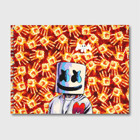 Альбом для рисования с принтом MARSHMELLO в Курске, 100% бумага
 | матовая бумага, плотность 200 мг. | Тематика изображения на принте: fire | marshmello | music | дым | зефир | зефирка | лого | лого marshmello | лого маршмеллоу | логотип | логотип marshmello | логотип маршмеллоу | маршиеллоу | маска | музыка | музыкант | огненная рука