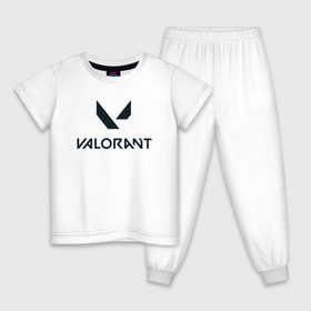 Детская пижама хлопок с принтом Valorant в Курске, 100% хлопок |  брюки и футболка прямого кроя, без карманов, на брюках мягкая резинка на поясе и по низу штанин
 | game | valorant | валорант | игра | тактический шутер | шутер