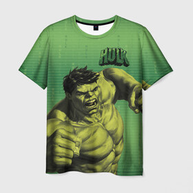 Мужская футболка 3D с принтом Hulk в Курске, 100% полиэфир | прямой крой, круглый вырез горловины, длина до линии бедер | Тематика изображения на принте: avengers | bruce banner | hulk | marvel | vdzabma | брюс баннер | комикс | марвел | мстители | халк
