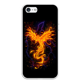 Чехол для iPhone 5/5S матовый с принтом Phoenix в Курске, Силикон | Область печати: задняя сторона чехла, без боковых панелей | beast | bird | creature | fire | flame | myth | mythical | phoenix | space | зверь | космос | миф | мифические | мифическое | огонь | пламя | птица | существо | феникс