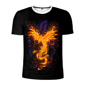 Мужская футболка 3D спортивная с принтом Phoenix в Курске, 100% полиэстер с улучшенными характеристиками | приталенный силуэт, круглая горловина, широкие плечи, сужается к линии бедра | beast | bird | creature | fire | flame | myth | mythical | phoenix | space | зверь | космос | миф | мифические | мифическое | огонь | пламя | птица | существо | феникс