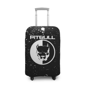 Чехол для чемодана 3D с принтом Pitbull в Курске, 86% полиэфир, 14% спандекс | двустороннее нанесение принта, прорези для ручек и колес | 