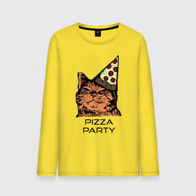 Мужской лонгслив хлопок с принтом PIZZA PARTY в Курске, 100% хлопок |  | party | pizza | pizza party | time | арт | веселье | время | для детей | животные | картинка | кот | котик | котики | пицца | пиццы | рисунок | рыжий кот