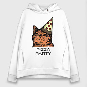 Женское худи Oversize хлопок с принтом PIZZA PARTY в Курске, френч-терри — 70% хлопок, 30% полиэстер. Мягкий теплый начес внутри —100% хлопок | боковые карманы, эластичные манжеты и нижняя кромка, капюшон на магнитной кнопке | Тематика изображения на принте: party | pizza | pizza party | time | арт | веселье | время | для детей | животные | картинка | кот | котик | котики | пицца | пиццы | рисунок | рыжий кот