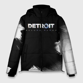 Мужская зимняя куртка 3D с принтом DetroitBecome Human в Курске, верх — 100% полиэстер; подкладка — 100% полиэстер; утеплитель — 100% полиэстер | длина ниже бедра, свободный силуэт Оверсайз. Есть воротник-стойка, отстегивающийся капюшон и ветрозащитная планка. 

Боковые карманы с листочкой на кнопках и внутренний карман на молнии. | Тематика изображения на принте: action | ai | android | connor | detroit become human | game | rk 800 | rk 900 | андроиды | детектив | игра | игры | интерактивное кино | кара | коннор | логотип | маркус | роботы | фирменный стиль | экшн