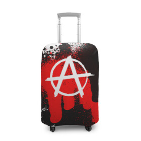 Чехол для чемодана 3D с принтом АНАРХИЯ в Курске, 86% полиэфир, 14% спандекс | двустороннее нанесение принта, прорези для ручек и колес | anarchy | анархия | анархо коммунизм | граффити | символ | стена | череп