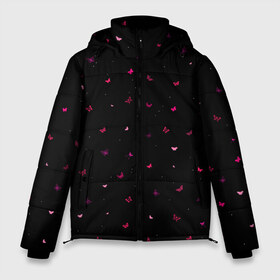 Мужская зимняя куртка 3D с принтом Butterflies night в Курске, верх — 100% полиэстер; подкладка — 100% полиэстер; утеплитель — 100% полиэстер | длина ниже бедра, свободный силуэт Оверсайз. Есть воротник-стойка, отстегивающийся капюшон и ветрозащитная планка. 

Боковые карманы с листочкой на кнопках и внутренний карман на молнии. | butterflies | doodling | fly | night | pattern | stars | textures | tiles | бабочки | дудлинг | звезды | коллаж | ночь | паттерны | полет | порхать | тайлы | текстуры | фон