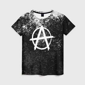 Женская футболка 3D с принтом АНАРХИЯ в Курске, 100% полиэфир ( синтетическое хлопкоподобное полотно) | прямой крой, круглый вырез горловины, длина до линии бедер | anarchy | анархия | анархо коммунизм | граффити | символ | стена | череп